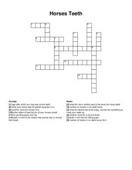 Horses Teeth crossword puzzle