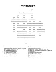 Wind Energy crossword puzzle