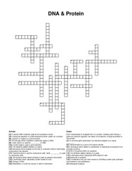 DNA & Protein crossword puzzle