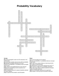 Probability Vocabulary crossword puzzle