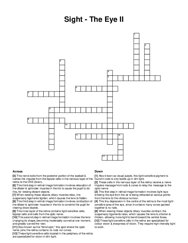 Sight - The Eye II crossword puzzle