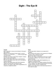 Sight - The Eye III crossword puzzle