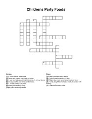 Childrens Party Foods crossword puzzle