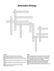 Alternative Energy crossword puzzle