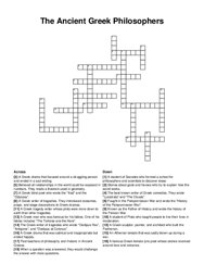 The Ancient Greek Philosophers crossword puzzle