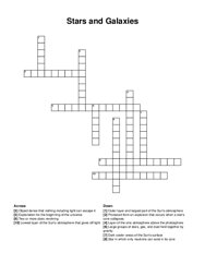 Stars and Galaxies crossword puzzle