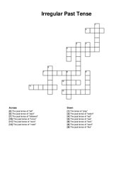 Irregular Past Tense crossword puzzle