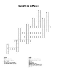 Dynamics in Music crossword puzzle