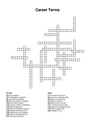 Career Terms crossword puzzle