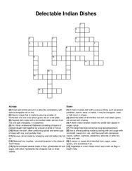 Delectable Indian Dishes crossword puzzle