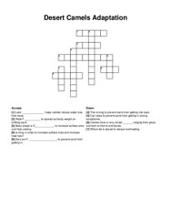 Desert Camels Adaptation crossword puzzle