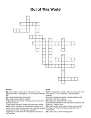 Out of This World crossword puzzle