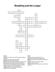 Breathing and the Lungs! crossword puzzle
