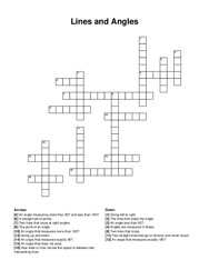 Lines and Angles crossword puzzle