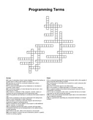 Programming Terms crossword puzzle