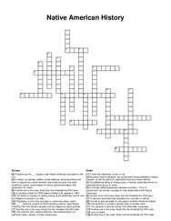 Native American History crossword puzzle