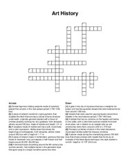 Art History crossword puzzle