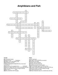 Amphibians and Fish crossword puzzle