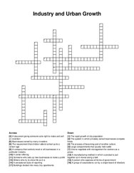 Industry and Urban Growth crossword puzzle