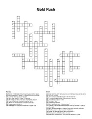 Gold Rush crossword puzzle