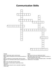 Communication Skills crossword puzzle