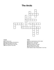 The Arctic crossword puzzle