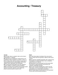 Accounting / Treasury crossword puzzle