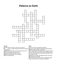 Patterns on Earth crossword puzzle