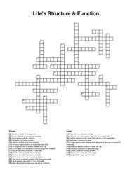 Lifes Structure & Function crossword puzzle