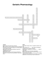Geriatric Pharmacology crossword puzzle