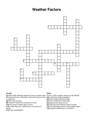 Weather Factors crossword puzzle