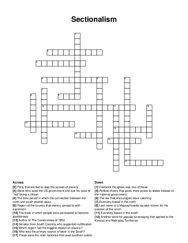 Sectionalism crossword puzzle