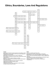 Ethics, Boundaries, Laws And Regulations crossword puzzle