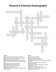 Physical & Chemical Oceanography crossword puzzle