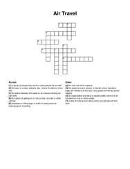 Air Travel crossword puzzle