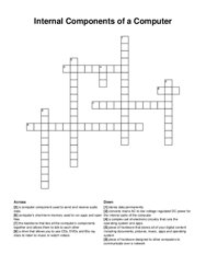 Internal Components of a Computer crossword puzzle