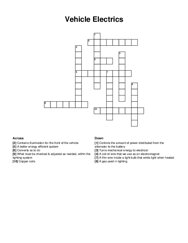 Vehicle Electrics crossword puzzle