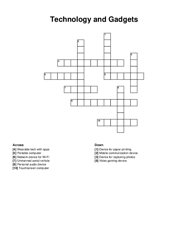 Technology and Gadgets crossword puzzle