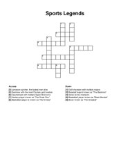 Sports Legends crossword puzzle