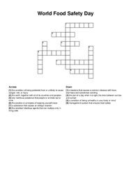 World Food Safety Day crossword puzzle