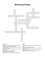 Monitoring Fitness crossword puzzle