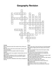 Geography Revision crossword puzzle