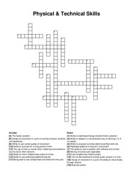 Physical & Technical Skills crossword puzzle