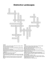 Distinctive Landscapes crossword puzzle