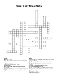 Great Body Shop: Cells crossword puzzle