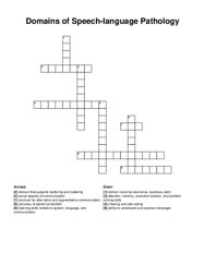 Domains of Speech-language Pathology crossword puzzle