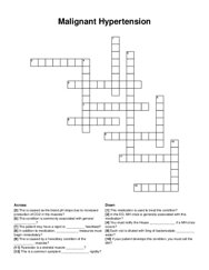 Malignant Hypertension crossword puzzle