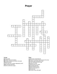 Prayer crossword puzzle