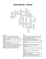 Short Stories - Poison crossword puzzle