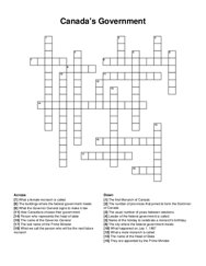 Canadas Government crossword puzzle